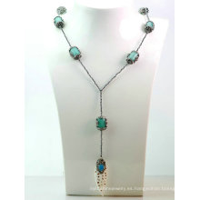 Colgante natural del collar de la turquesa de la piedra preciosa de la hematita DIY de la nueva joyería del diseño